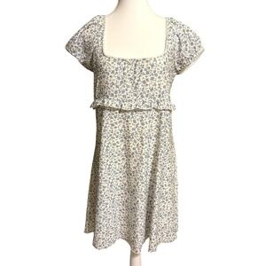 Altar'd State Blue Floral Eyelet Mini Dress‎ Made USA Size XL